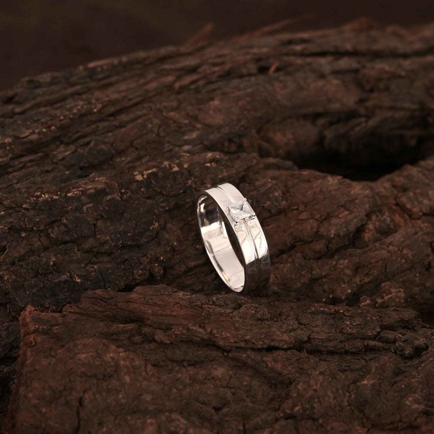 Princess Cut Solitaire Men's Ring