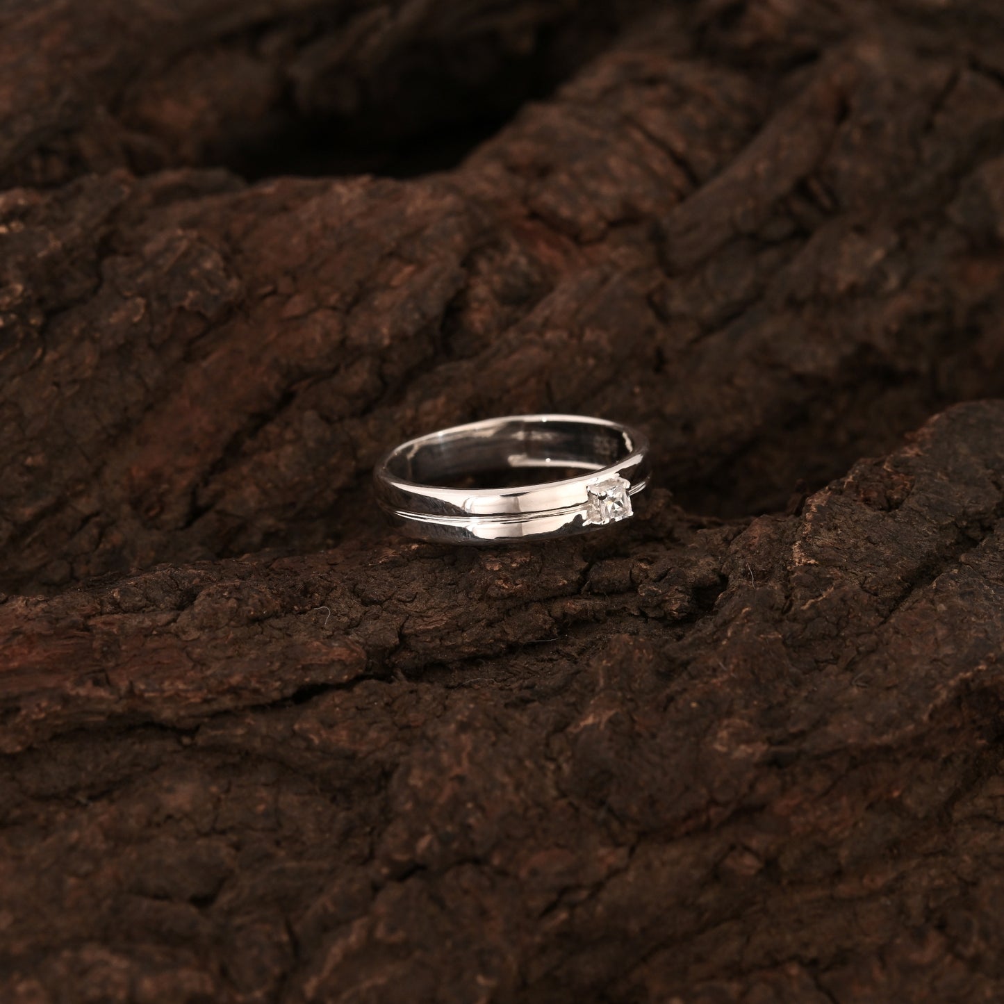 Princess Cut Solitaire Men's Ring