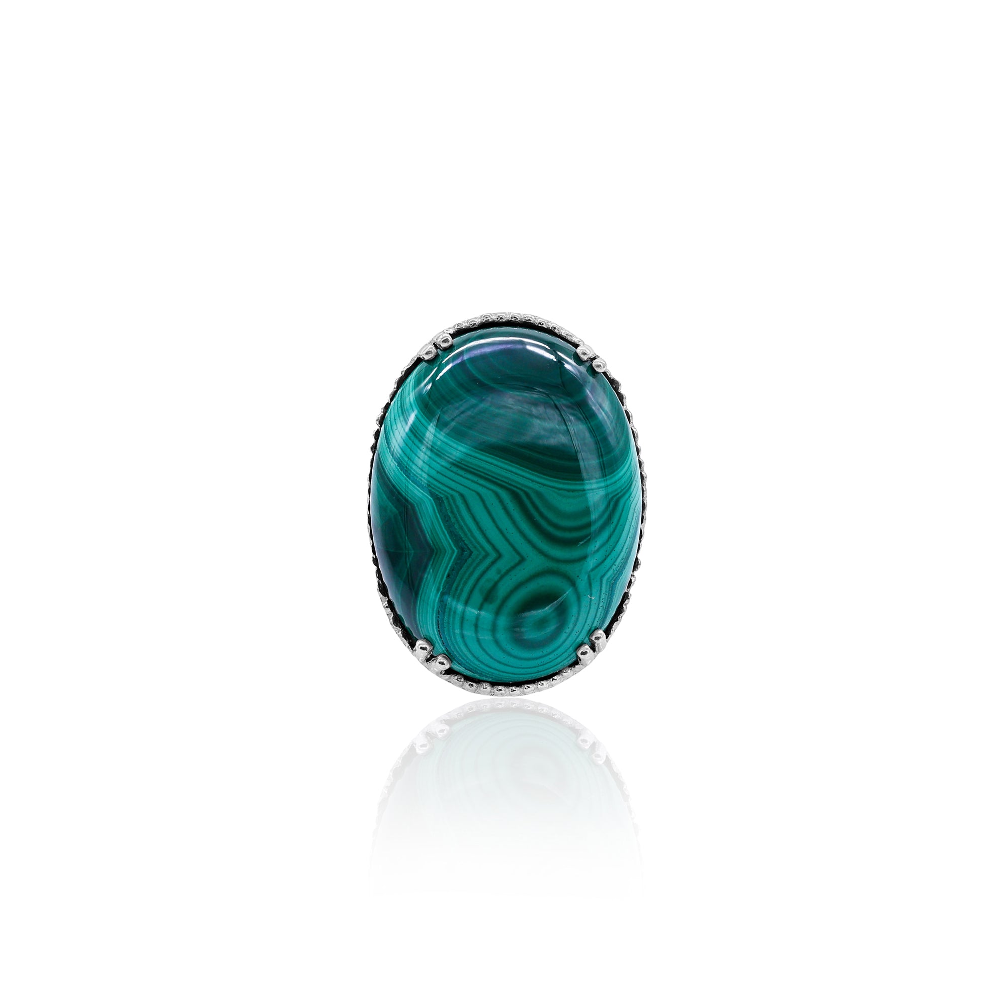 Stunning Natural Green Malachite Ring