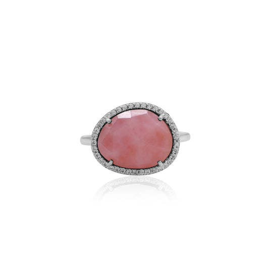 Pink Opal Gemstone Ring