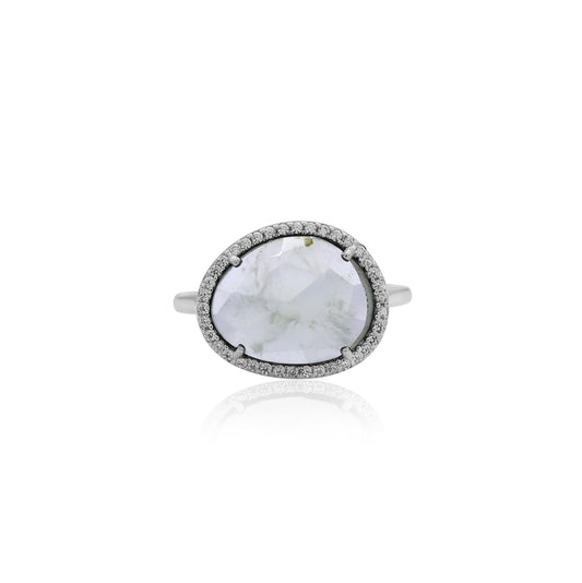 925 Sterling Silver Natural Prehnite Ring