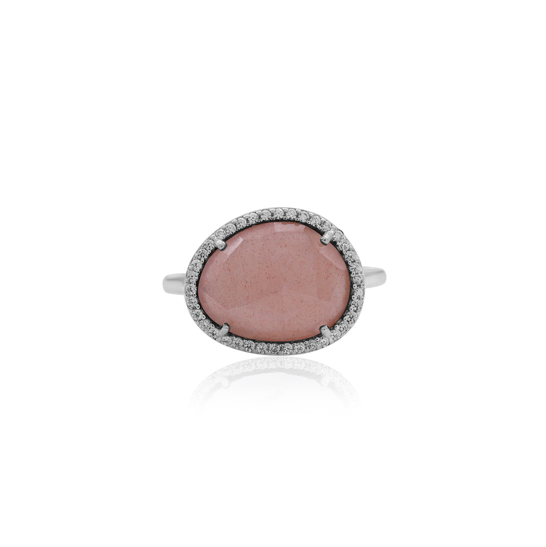 Pink Moonstone Statement Ring