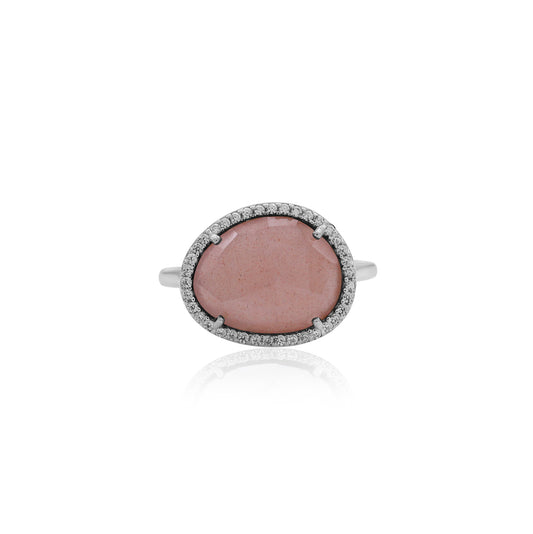Pink Moonstone Statement Ring