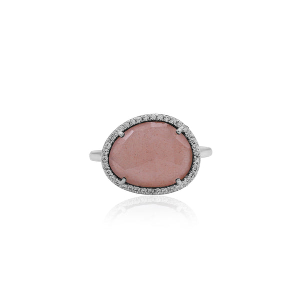 Pink Moonstone Statement Ring