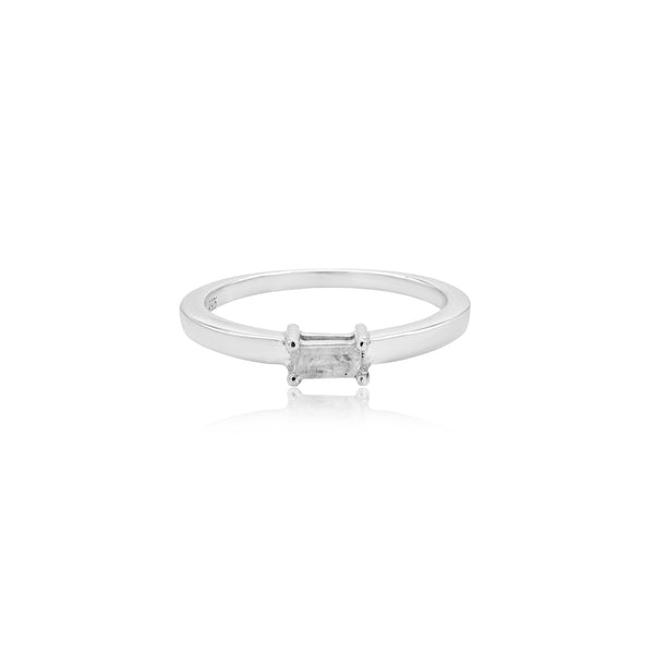 White Topaz Baguette Ring