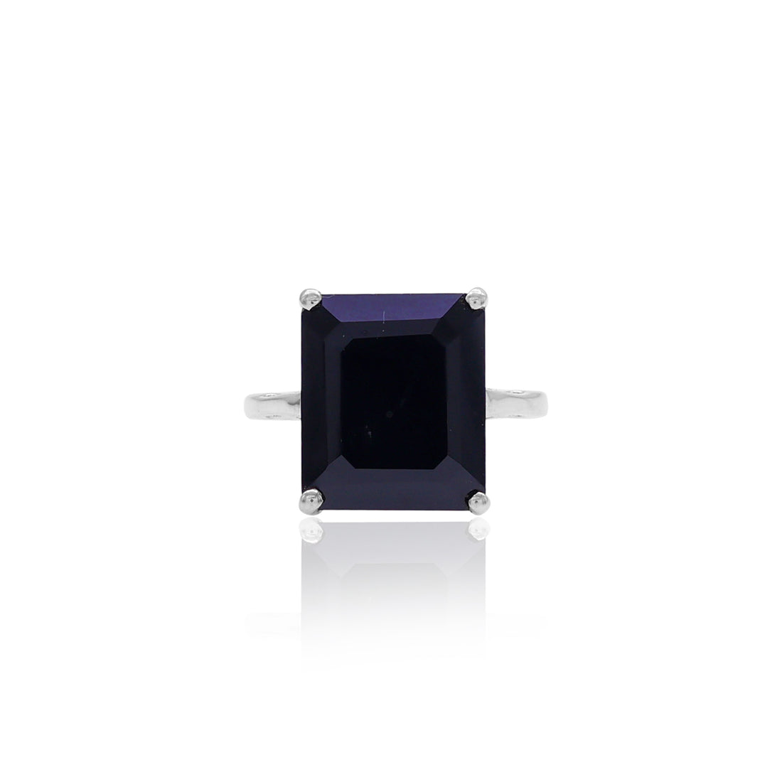 Black Spinel Octagon Ring