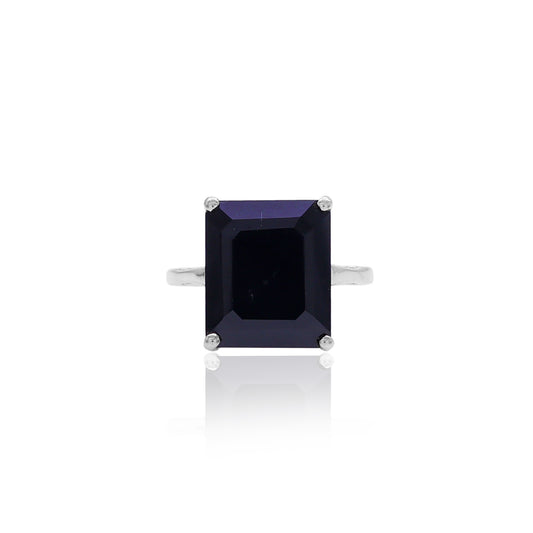 Black Spinel Octagon Ring