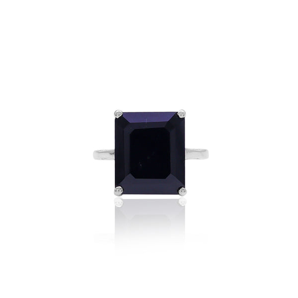 Black Spinel Octagon Ring