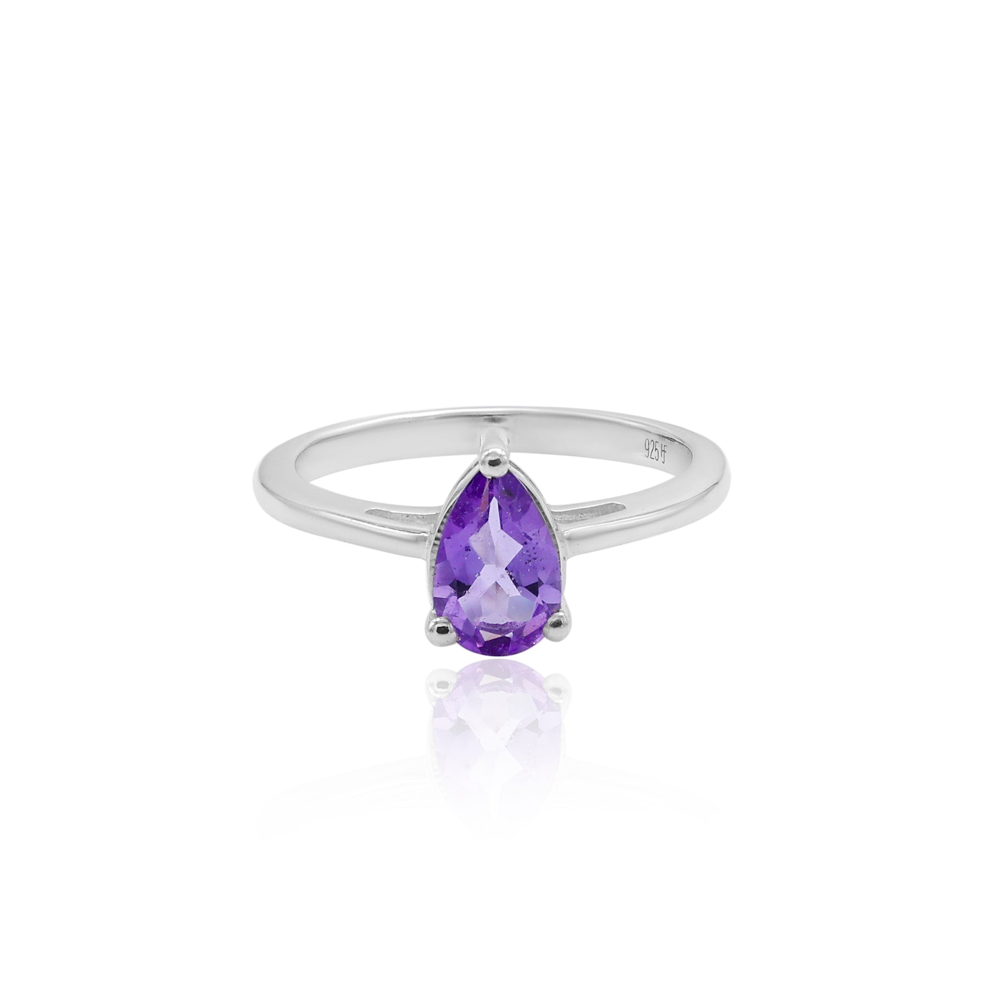 Amethyst Ring In Pear Shape