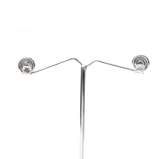 White Topaz Square Stud Earring
