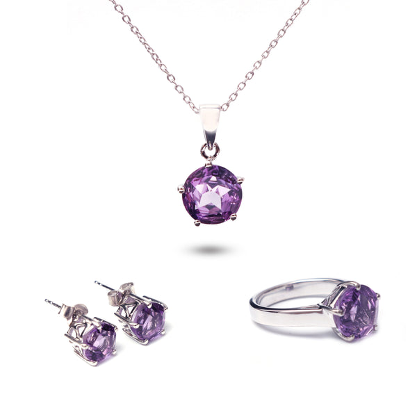 Natural Amethyst Jewelry Set