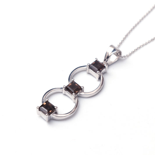 Smoky Quartz Pendant With Chain