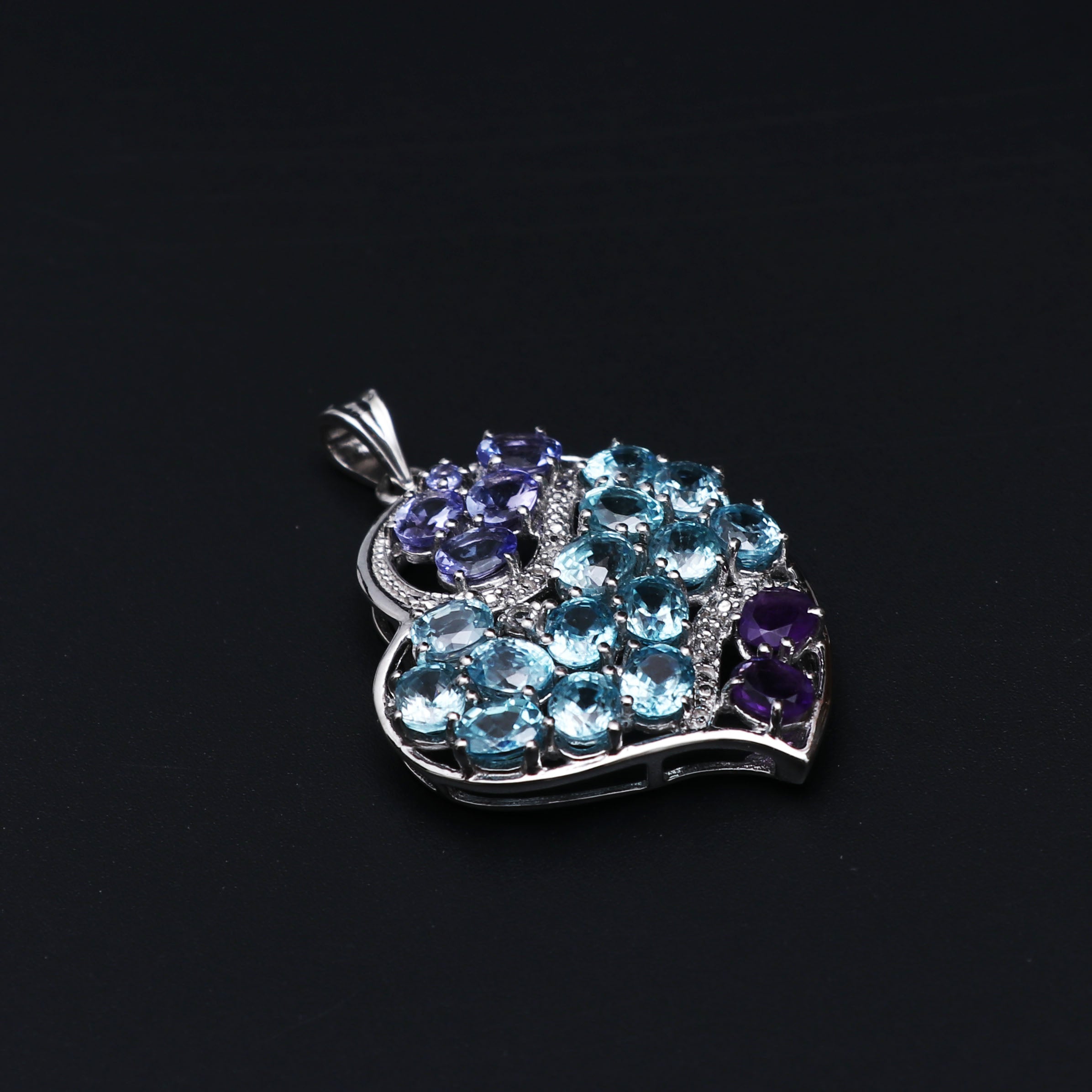 Multi Gemstone Pendant With Chain