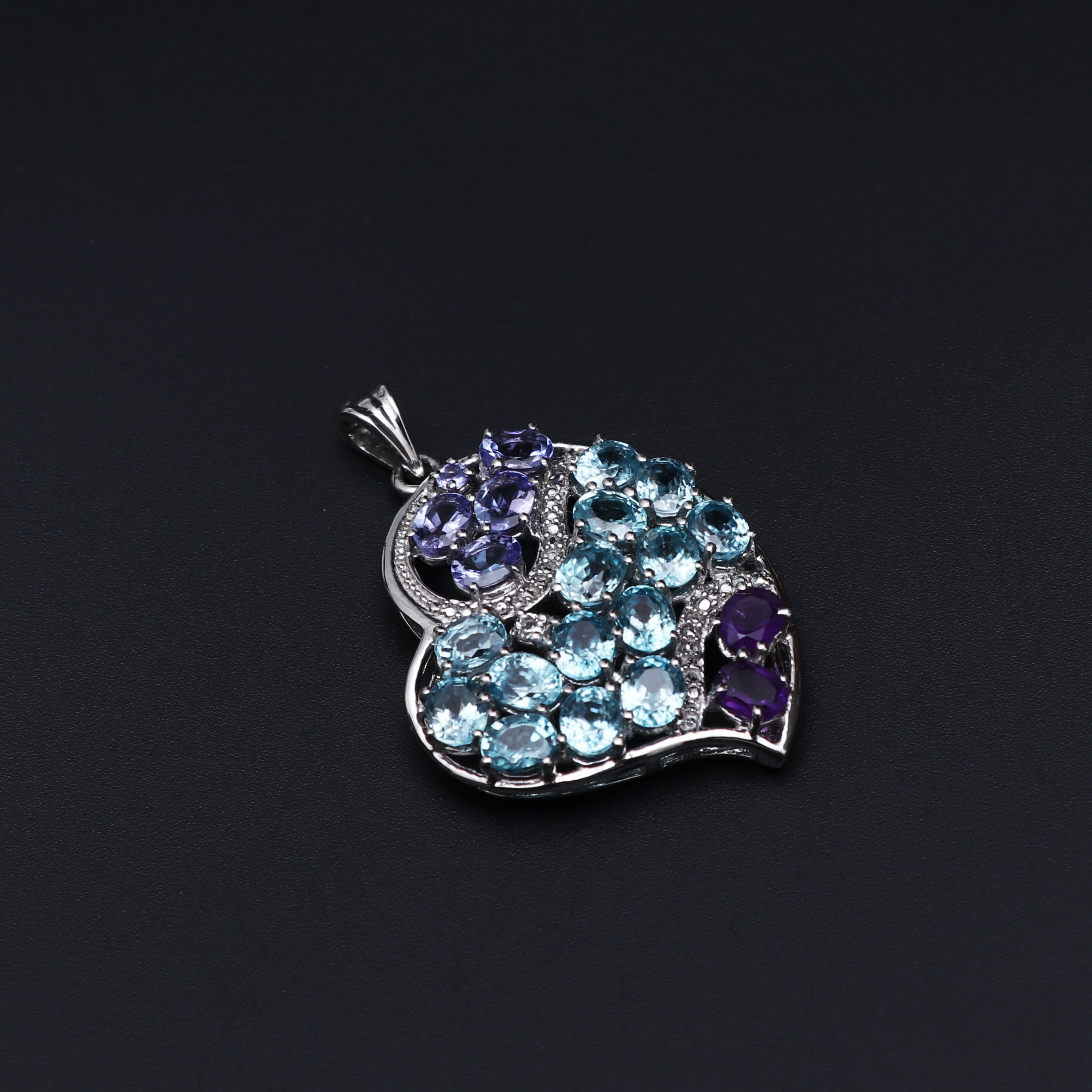 Multi Gemstone Pendant With Chain
