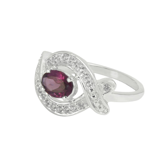 Natural Purple Rhodolite Garnet Gemstone Ring