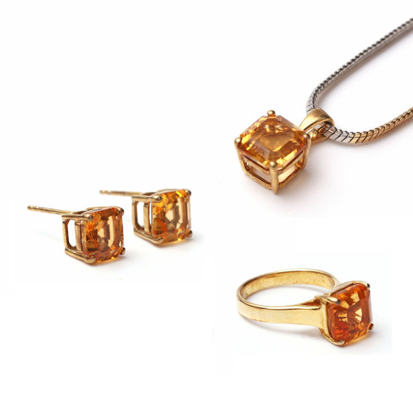 Natural Citrine Jewelry Set