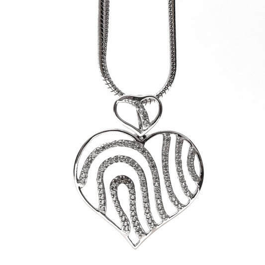White Topaz Heart Design Pendant