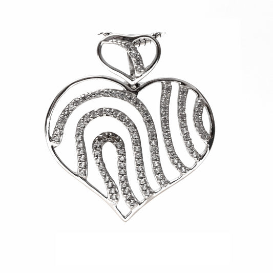 White Topaz Heart Design Pendant
