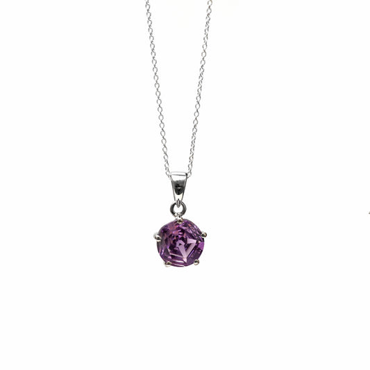 Natural Purple Amethyst Round Pendant