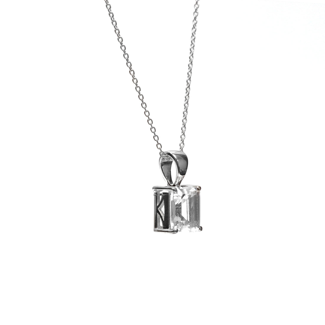 Natural White Topaz Octagon Pendant