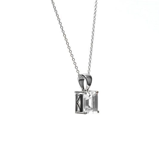 Natural White Topaz Octagon Pendant