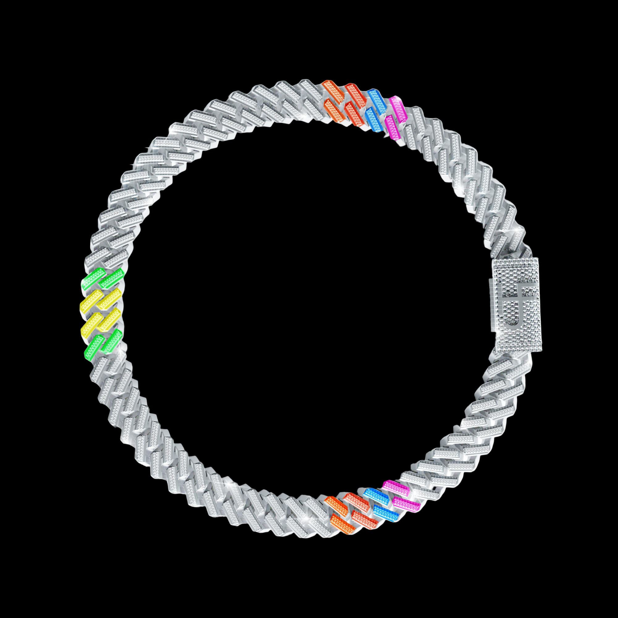 Crazy Colour Cuban Chain - (Glow in the dark)