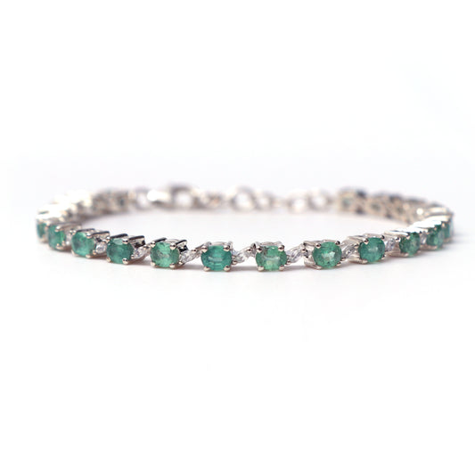 Kyanite and White Topaz Bracelet