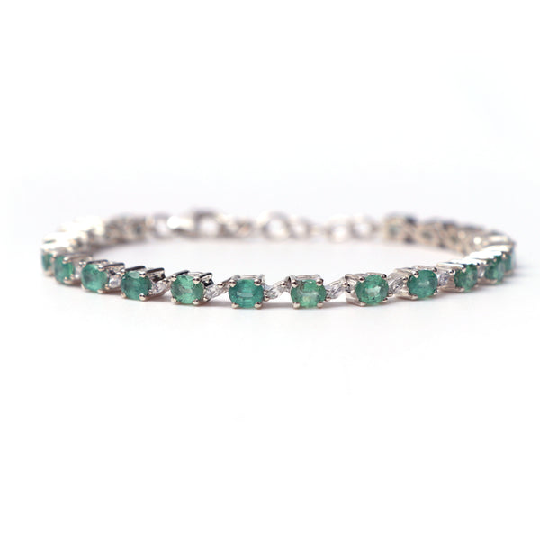 Kyanite and White Topaz Bracelet
