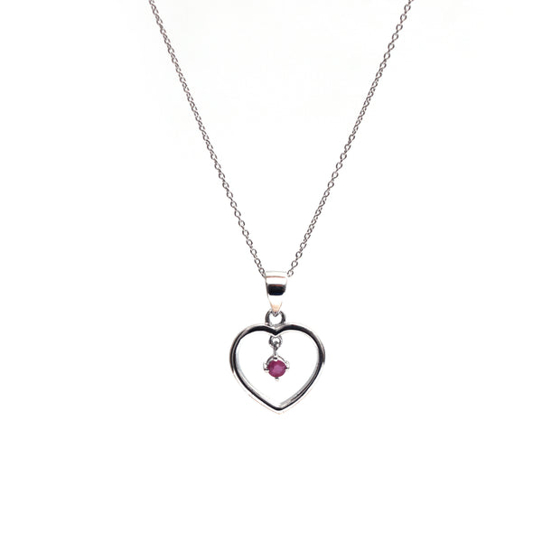 Natural Ruby Heart Design Pendant