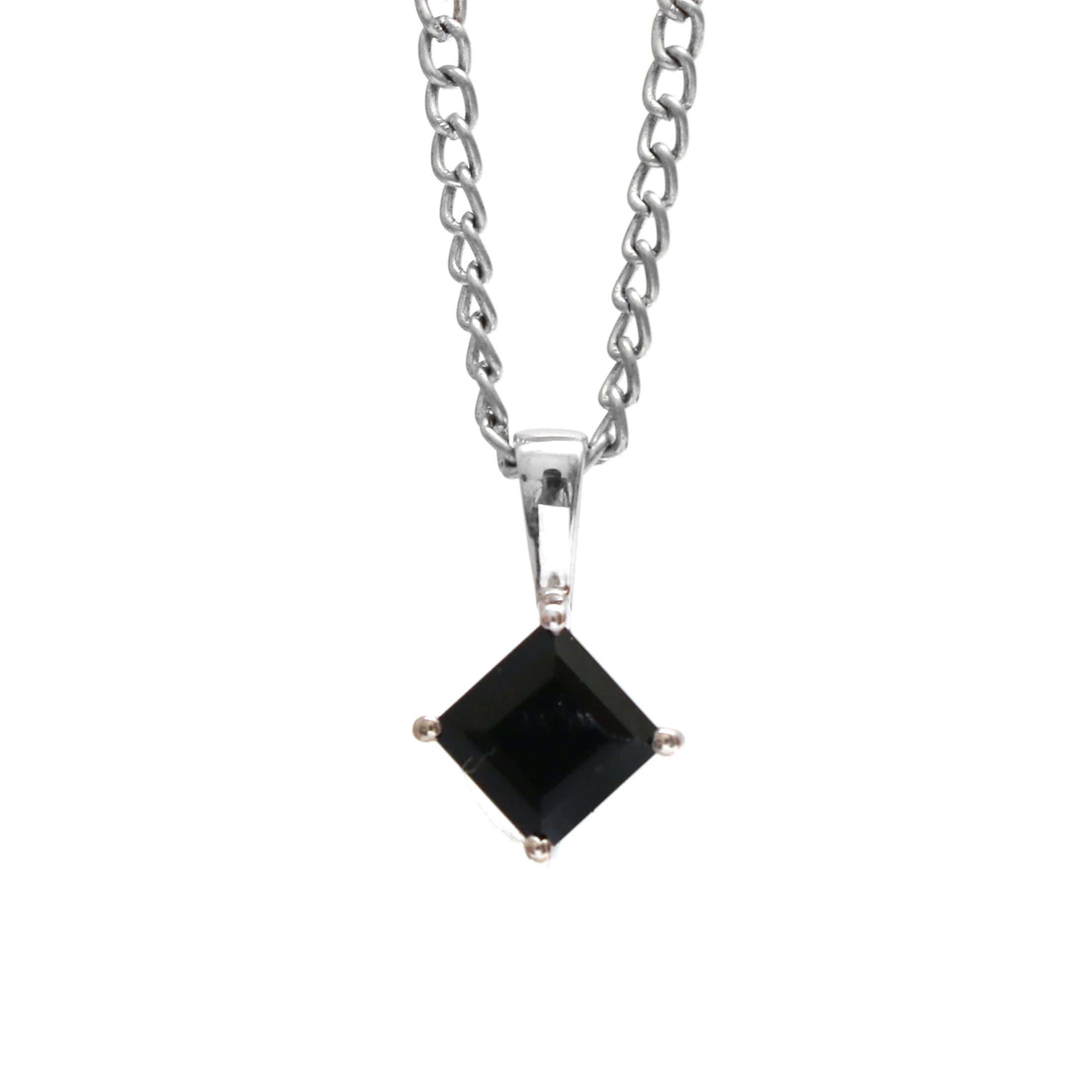Black Spinel Square Pendant