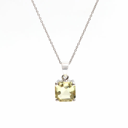 Lemon Quartz Pendant With Chain