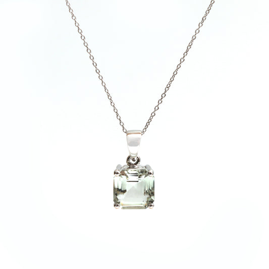 Quartz Cushion Pendant With Chain