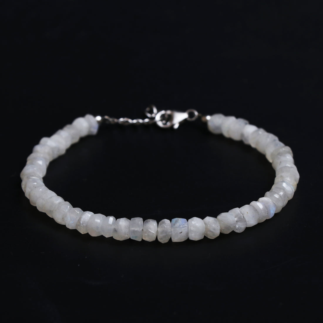 Rainbow Moonstone Silver Bracelet