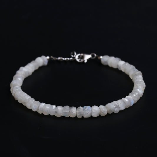 Rainbow Moonstone Silver Bracelet