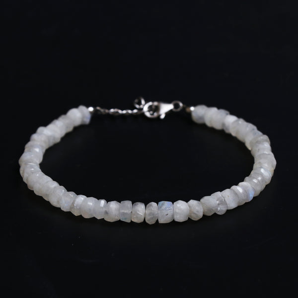Rainbow Moonstone Silver Bracelet