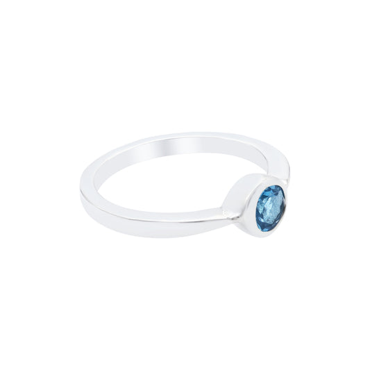 Swiss Blue Topaz Round Ring