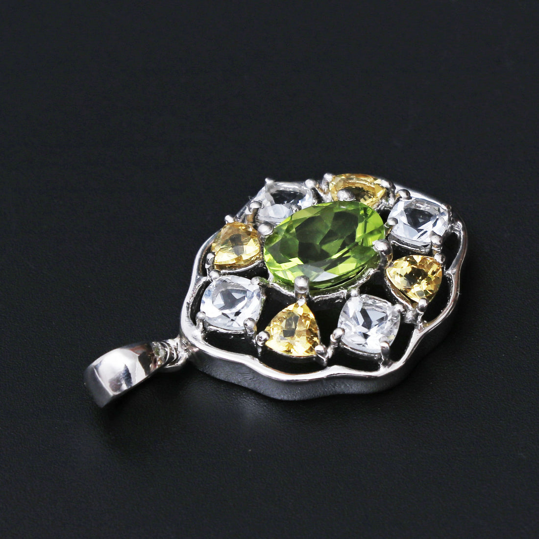 Peridot Beryl White Topaz Pendant