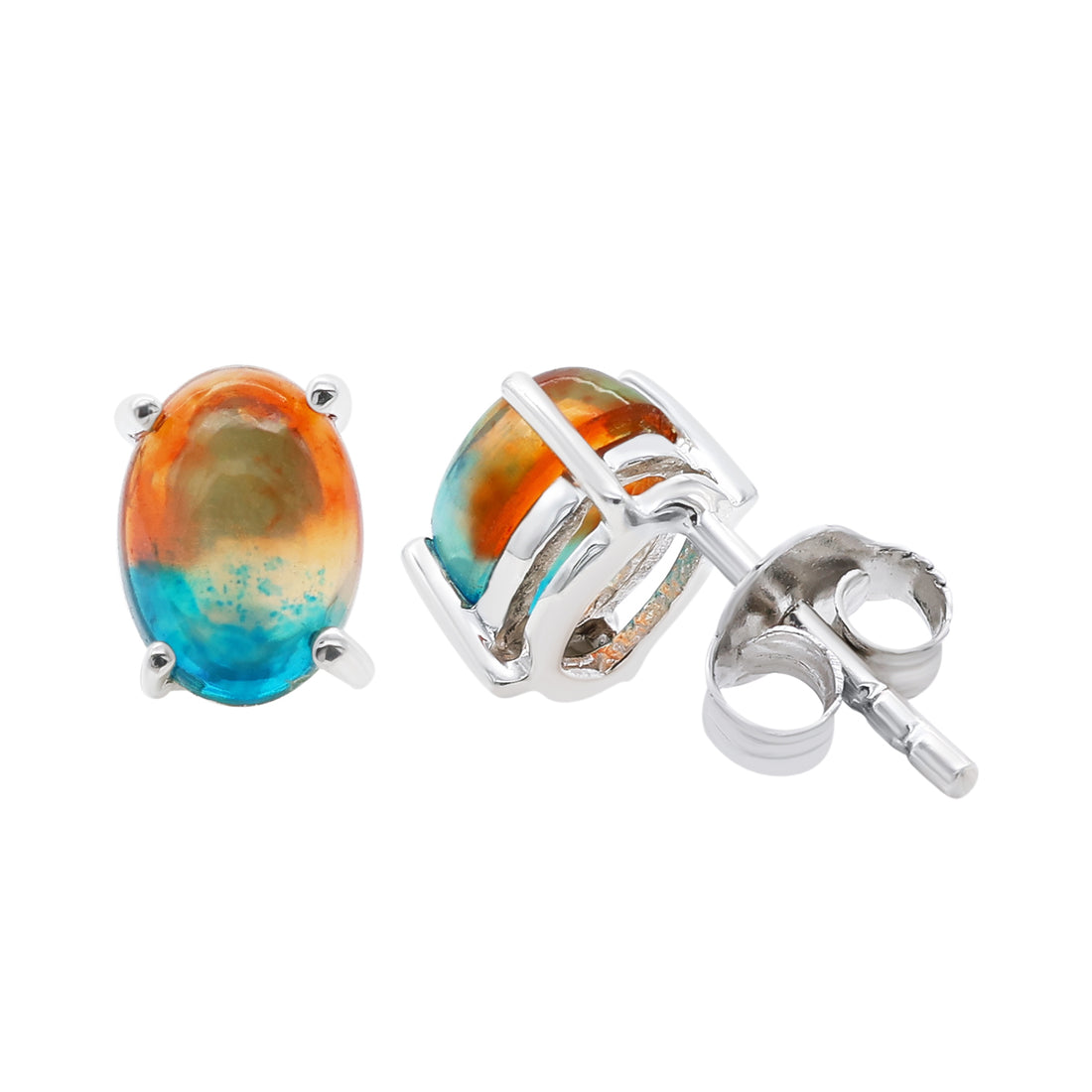 Peacock Opal Stud Earrings