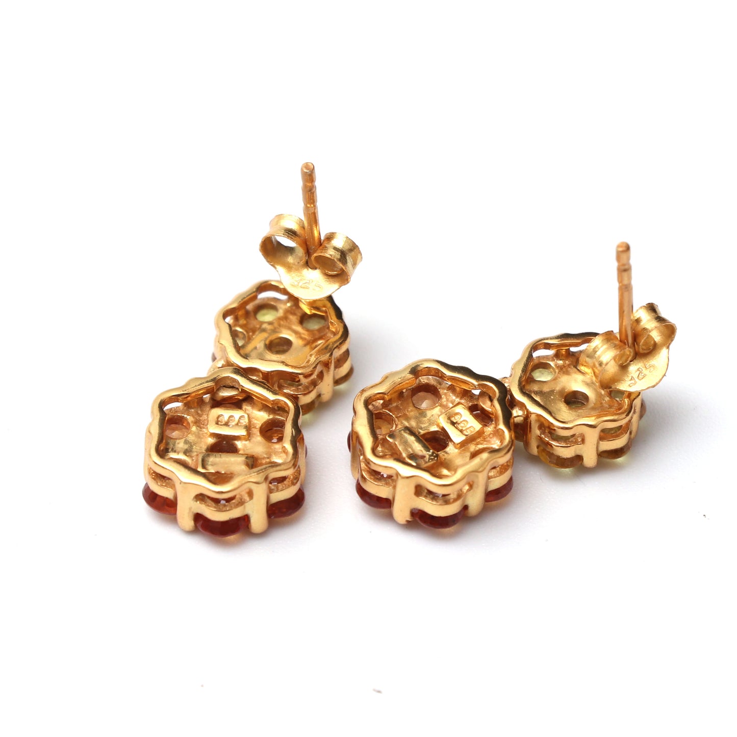 Natural Yellow Sapphire Pendant Earring Set