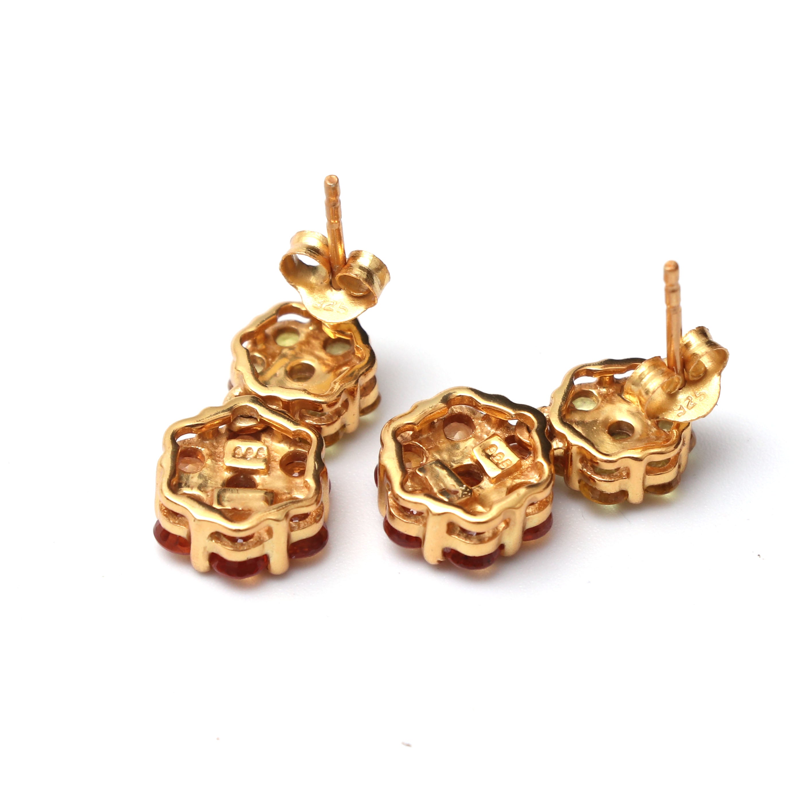 Natural Yellow Sapphire Pendant Earring Set