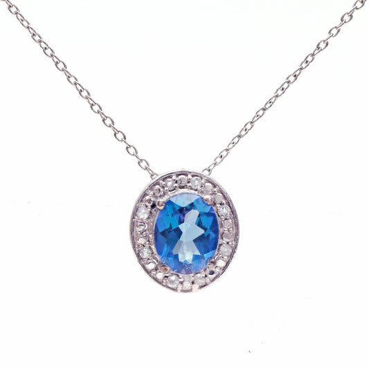 Coated Topaz, White Topaz Pendant
