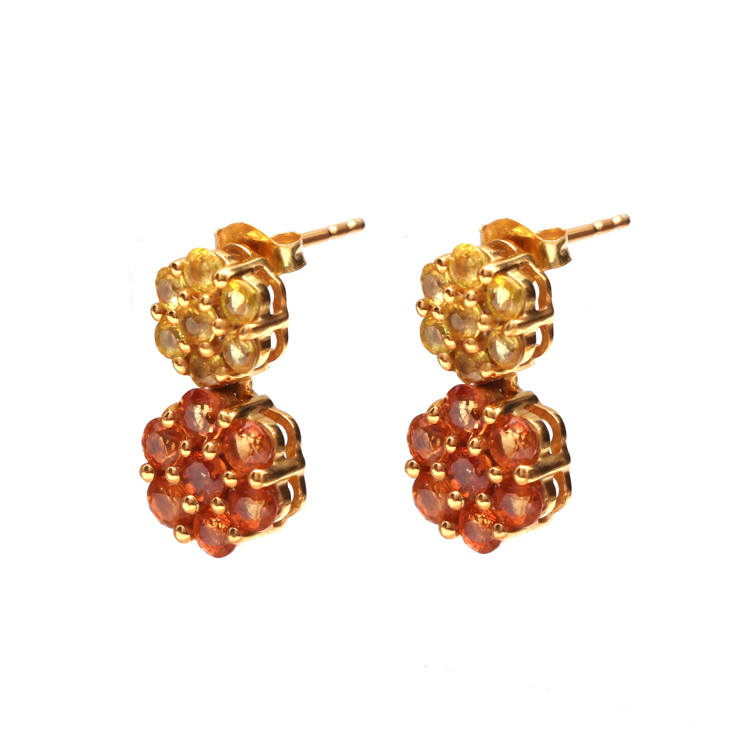 Natural Yellow Sapphire Pendant Earring Set