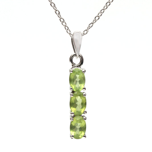 Natural Green Peridot Pendant With Chain