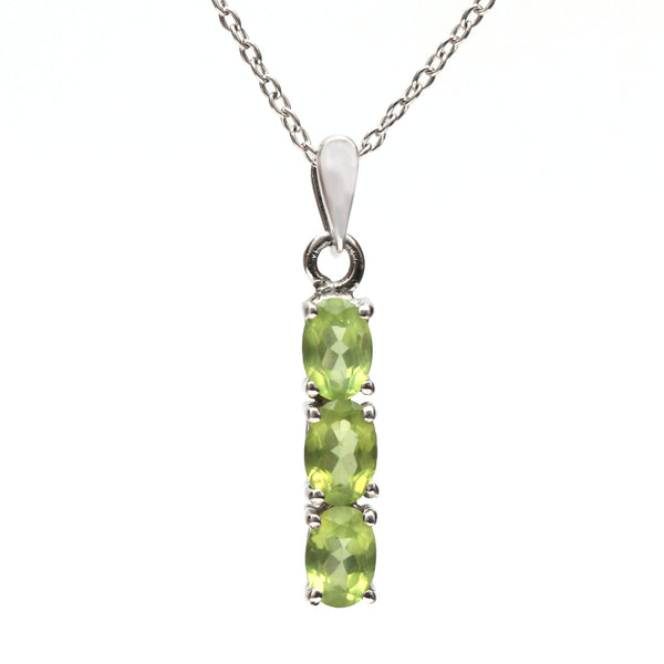 Natural Green Peridot Pendant With Chain