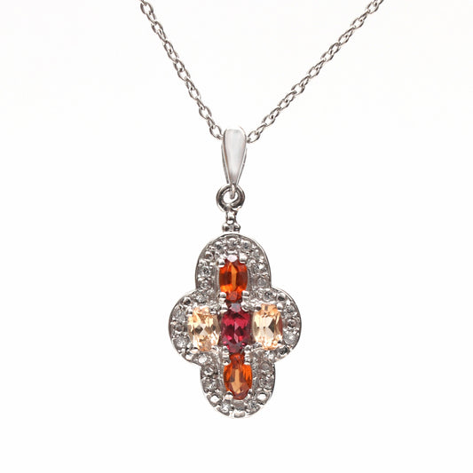 Multi Color Topaz Pendant With Chain