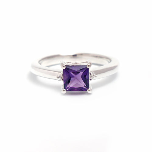 Natural Purple Amethyst Ring