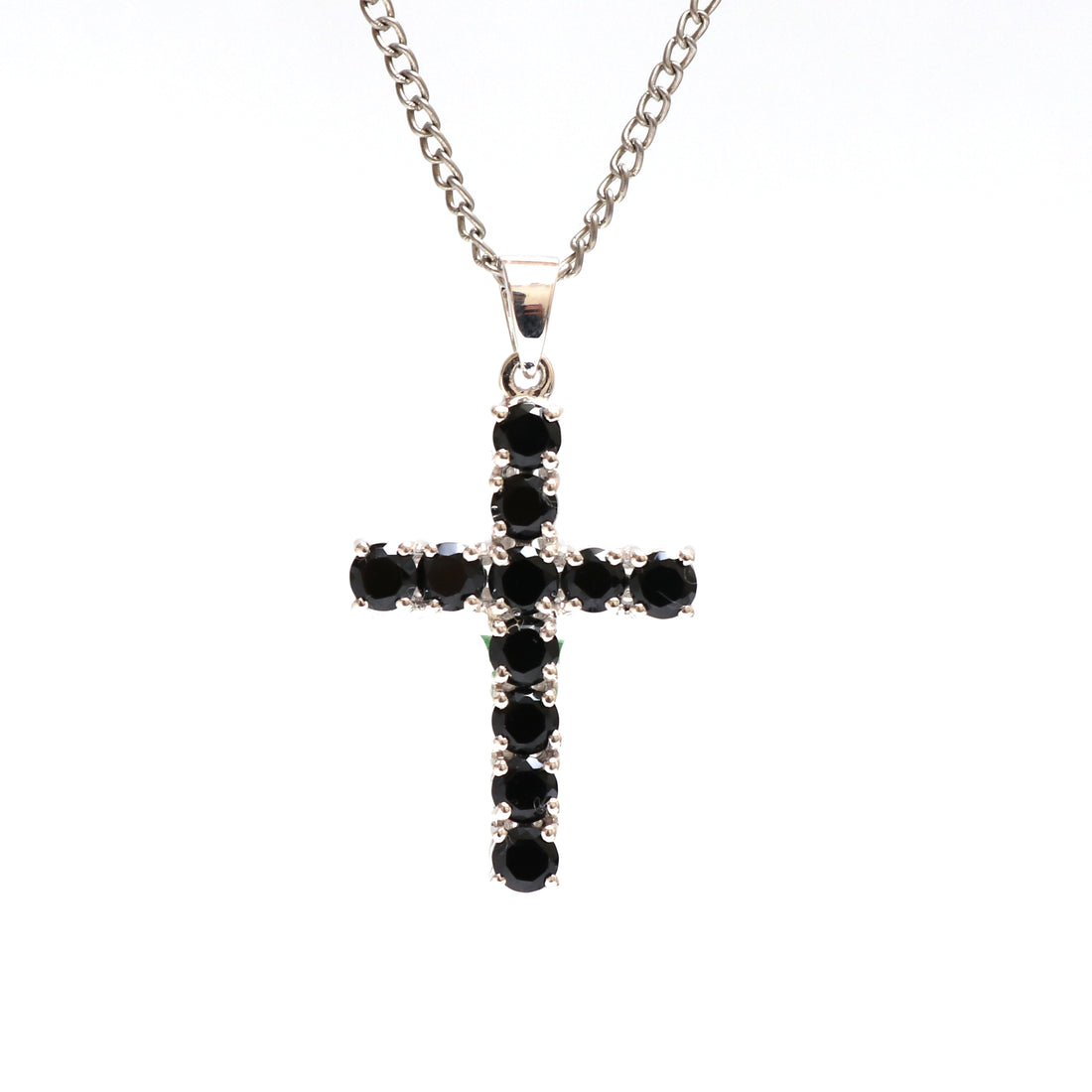 Black Spinel Cross Pendant