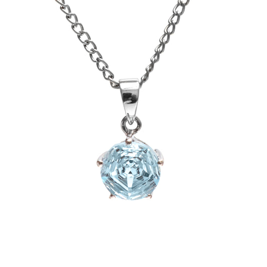 Natural Blue Topaz Star Cut Pendant