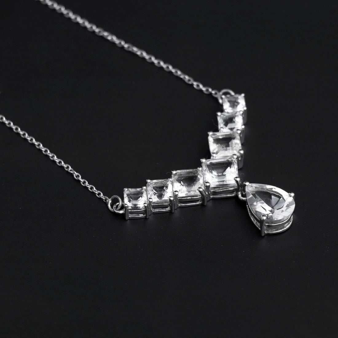 White Topaz Silver Necklace