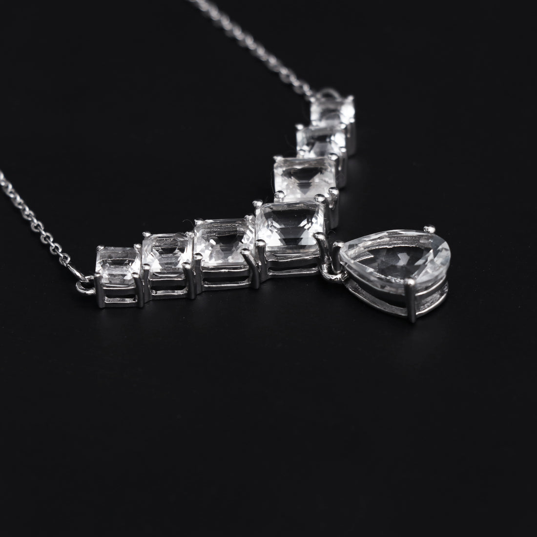 White Topaz Silver Necklace